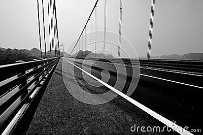 Black and white overpass bridge Stock Photo