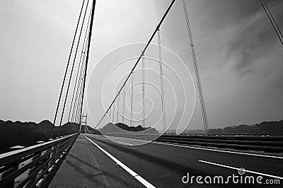 Black and white overpass bridge Stock Photo