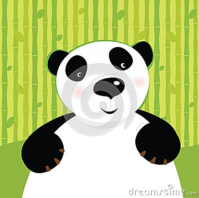 Black and white panda bear Vector Illustration