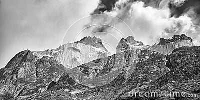 Cuernos del Paine rock formations, Chile. Stock Photo