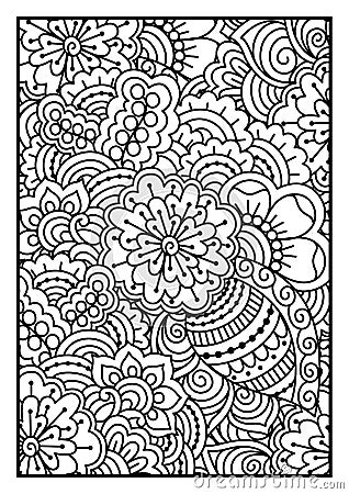 Black and white pattern. Ethnic henna hand drawn background. Vector Illustration