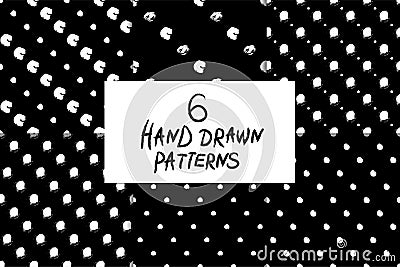 Black and white pattern set with circles Vector Illustration