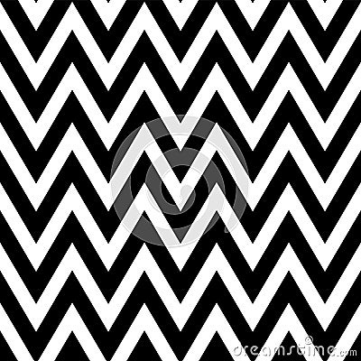 Black and white pattern in zigzag. Classic chevron seamless pattern. Vector Illustration