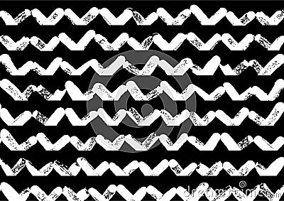 Black and white patterns, vector painted shapes, abstract geometric seamless patterns, repeating brush strokes Vector Illustration