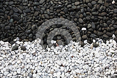 Black and white pebbles Stock Photo