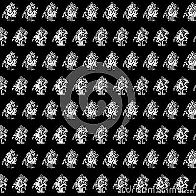 Funny Weird Caricature Drawing Motif Pattern Stock Photo