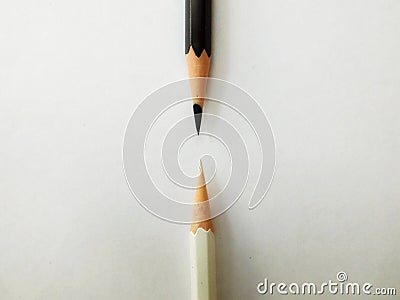 Black and white pencils Stock Photo