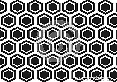 Black and white pentagon pattern Vector Illustration