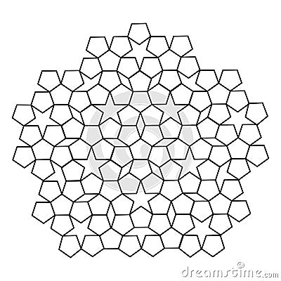 Black and white pentagon pentagon pattern. vector Vector Illustration