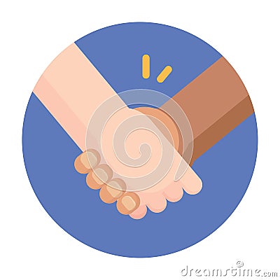 Black and White people holding hands, Happiness and friendship concept, Diversity symbol, vector flat design illustration Vector Illustration