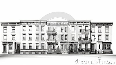 Grandeur Of Scale: A Historical Reimagining Of Row Houses Stock Photo