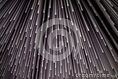 Black and white photo of many long thin gray sticks Stock Photo