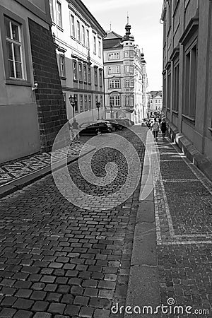 Black and White photo of Prague Editorial Stock Photo