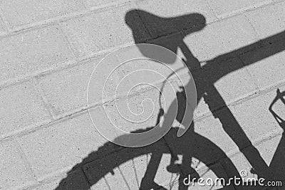 Shadow of back part of bicycle Stock Photo