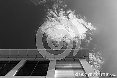 Black and white photography of city architecture, creative view with space for text Stock Photo