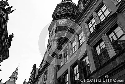 Black and white photography. Dresden in Germany. Stock Photo