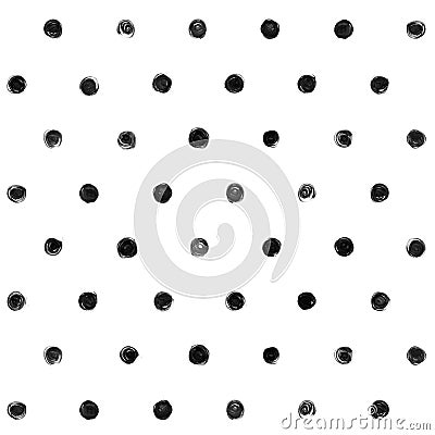 Black and white Polka Dot Seamless Pattern Paint Stock Photo