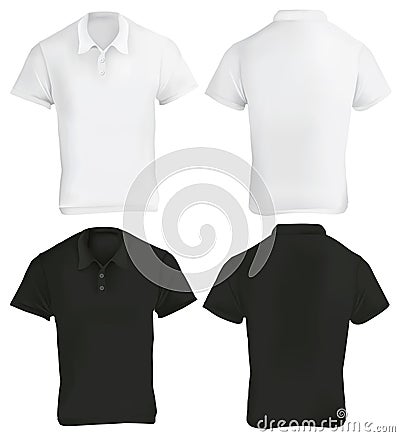Black and White Polo Shirt Design Template Vector Illustration