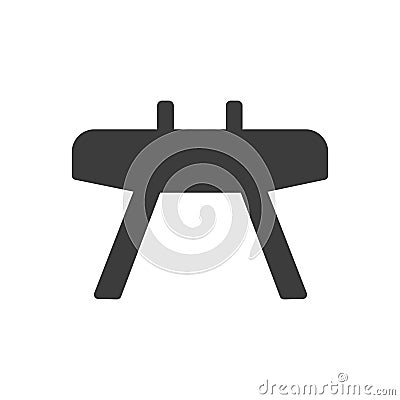 Black and white pommel horse sign Vector Illustration