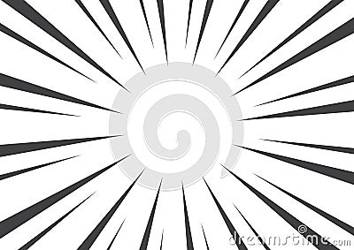 Black and white pop art background with sunbeams. Vector illustration Cartoon Illustration