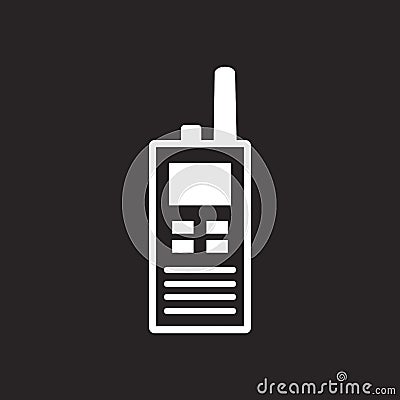 Black and white portable radio sign Vector Illustration