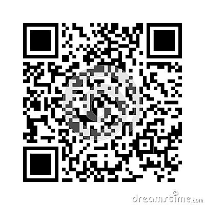 Black white QR code. Quick Response code. Marketing and inventory management. Vector Illustration