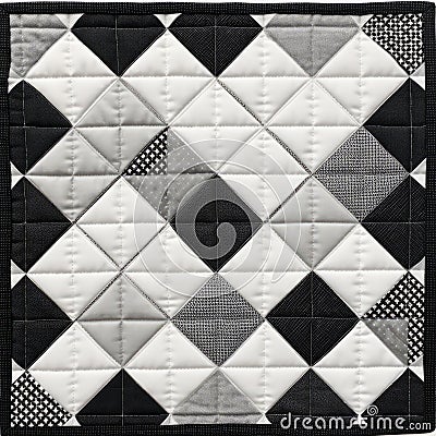 Bold Quilted Triangle Pattern In Black And White Stock Photo