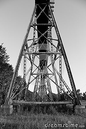 Black and White Railroad Bridge Supports Stock Photo