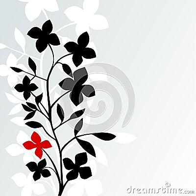 Black White Red Vector Illustration