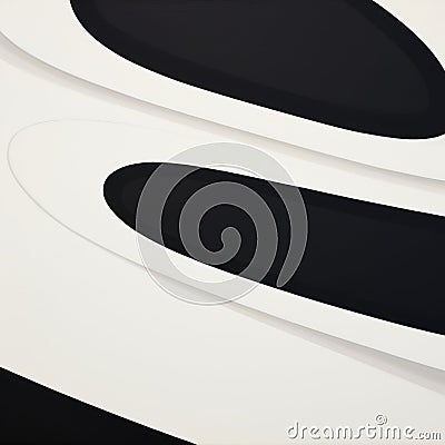 Monochrome Abstract Painting: Curvaceous Simplicity In Solid Number 26a Stock Photo