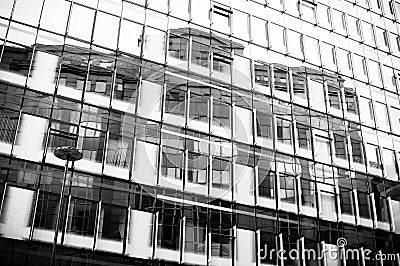 Black and white reflection, architecture abstract Stock Photo