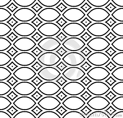 Black & white repeat ornamental texture Vector Illustration