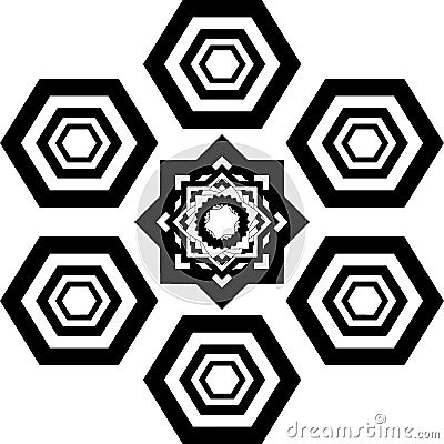 Black and white repeat pattern and vector image Vector Illustration