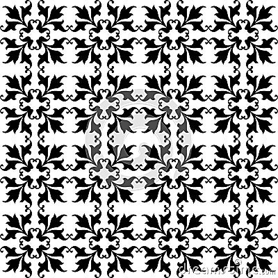 Black and white repeat pattern and vector image Vector Illustration