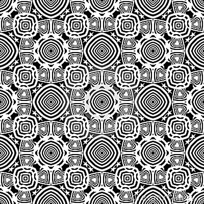Black and white repeat pattern vector and seamless background Pattern Vector Illustration