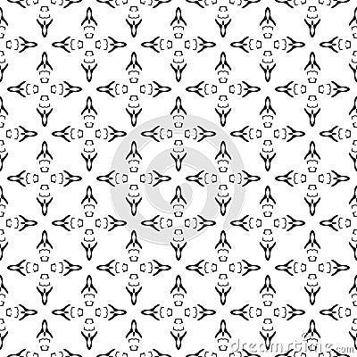 Black and White repeated small elements Shaping Flower pattern design On white background vector illustrations Vector Illustration