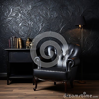 Richly Detailed Anglocore Chair In Monochromatic Neo-baroque Style Stock Photo