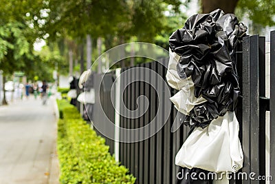 Black and white ribbon Editorial Stock Photo