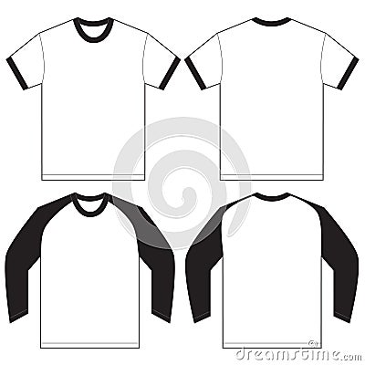 Black White Ringer T-Shirt Design Template Vector Illustration