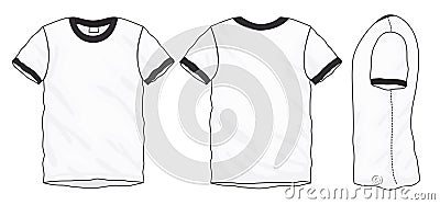 Black White Ringer T-Shirt Design Template Vector Illustration