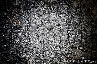 black and white rough cement wall texture with cracks,Blank grained film strip texture background with heavy grain and dust, a Stock Photo