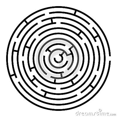 Black and white round maze Vector Illustration