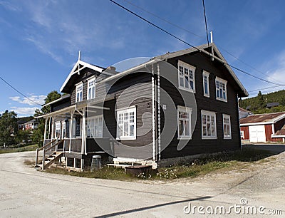 Black and white scandinavian house Stock Photo