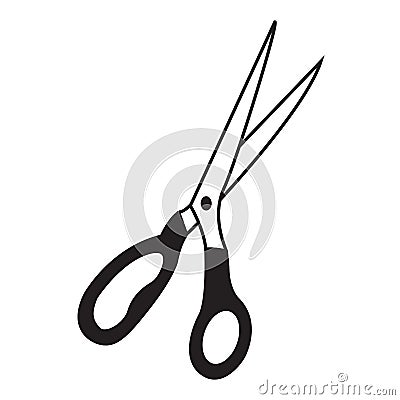 Black and white scissors sign Stock Photo