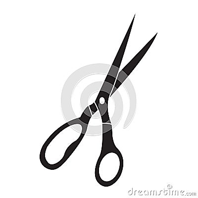 Black and white scissors sign Vector Illustration