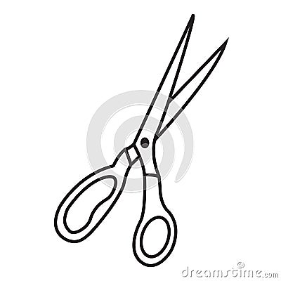 Black and white scissors sign Vector Illustration