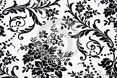 Black & white Seamless Floral Pattern Stock Photo