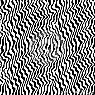 Black & white seamless pattern with abstract curved lines Vector Illustration