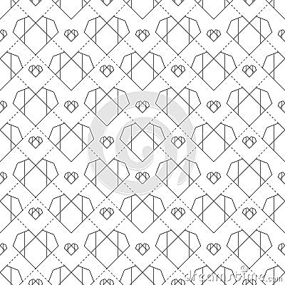 Seamless pattern geometric.Black and white background Stock Photo