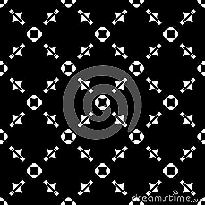 Black & white seamless pattern, diagonal lattice Vector Illustration